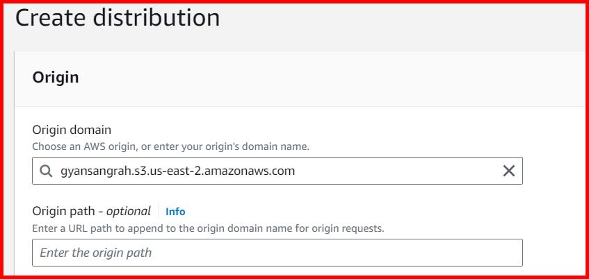 Picture showing setting the value of origin domain